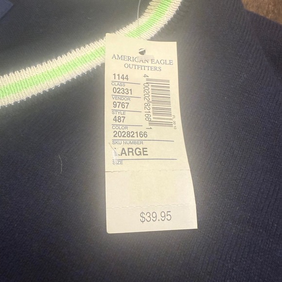 American Eagle Outfitters Mens V Neck Sweater‎ Athletic Fit Large New with tag - Picture 3 of 7